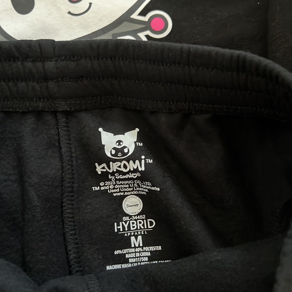 Kuromi Black Sweatshirt Sweatpants Set Sanrio Hello Kitty My Melody Jogger Top M - Picture 5 of 9